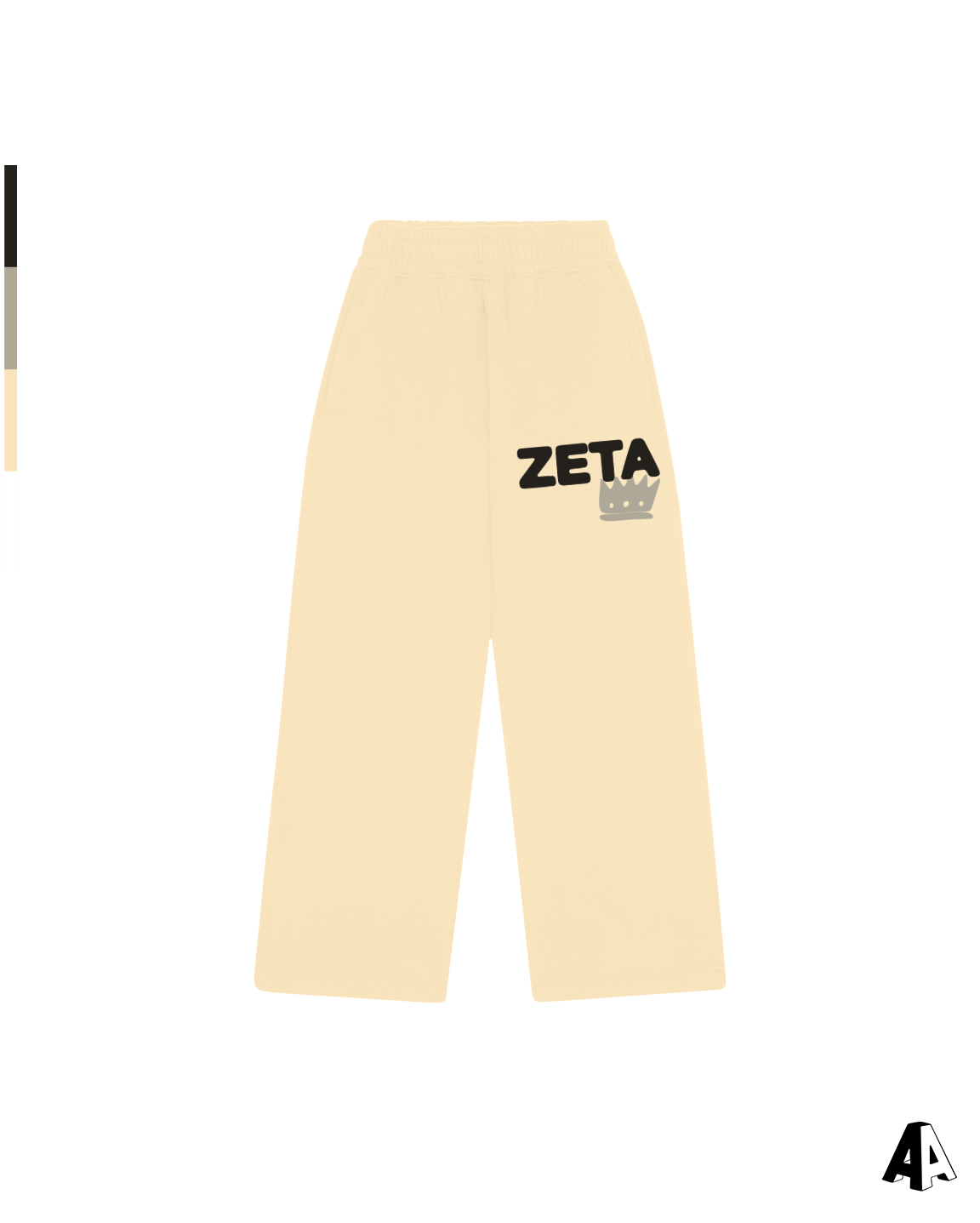 Free Spirit Light Yellow Sweatpants - Zeta Tau Alpha - front