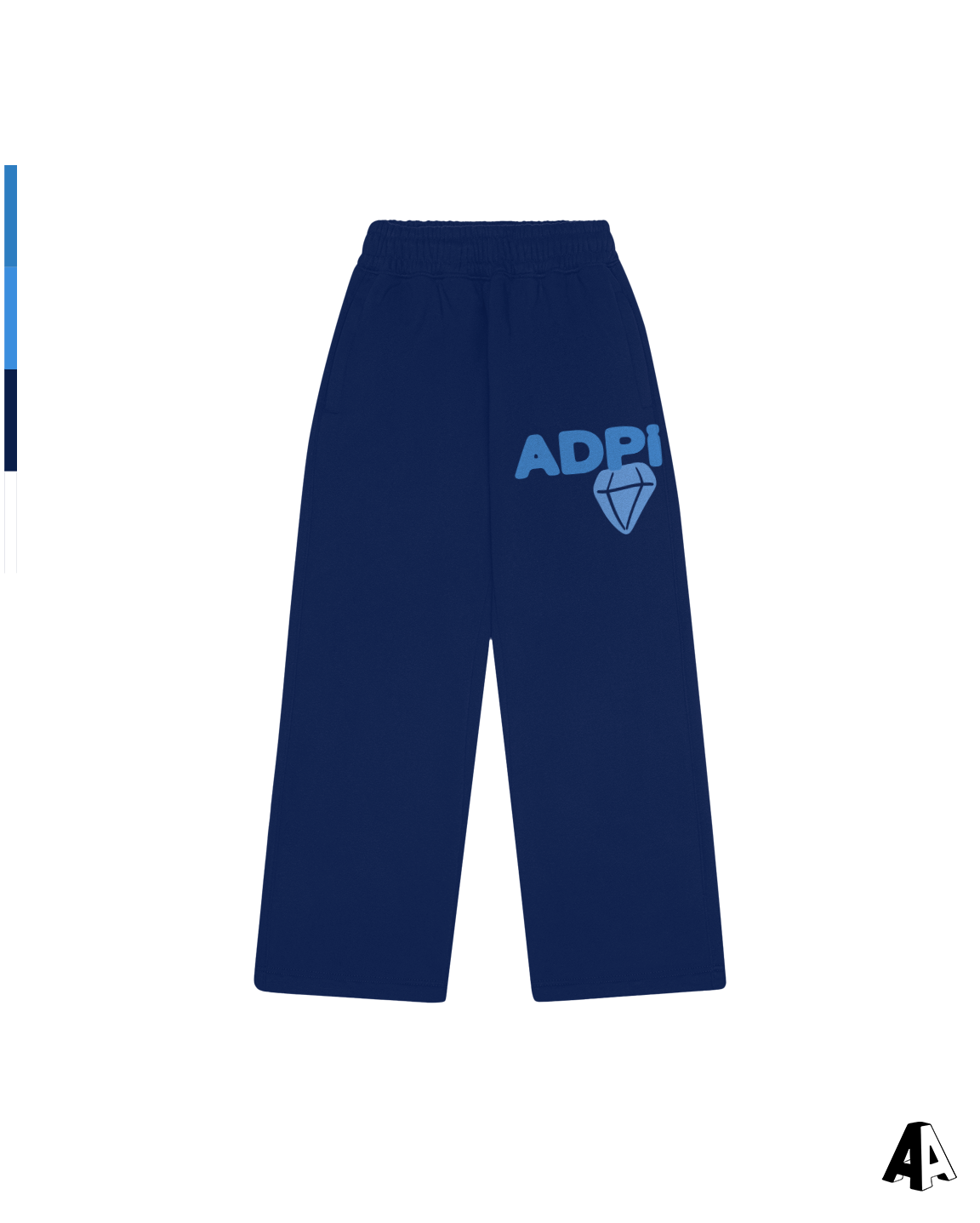 Free Spirit Navy Sweatpants - Alpha Delta Pi - front