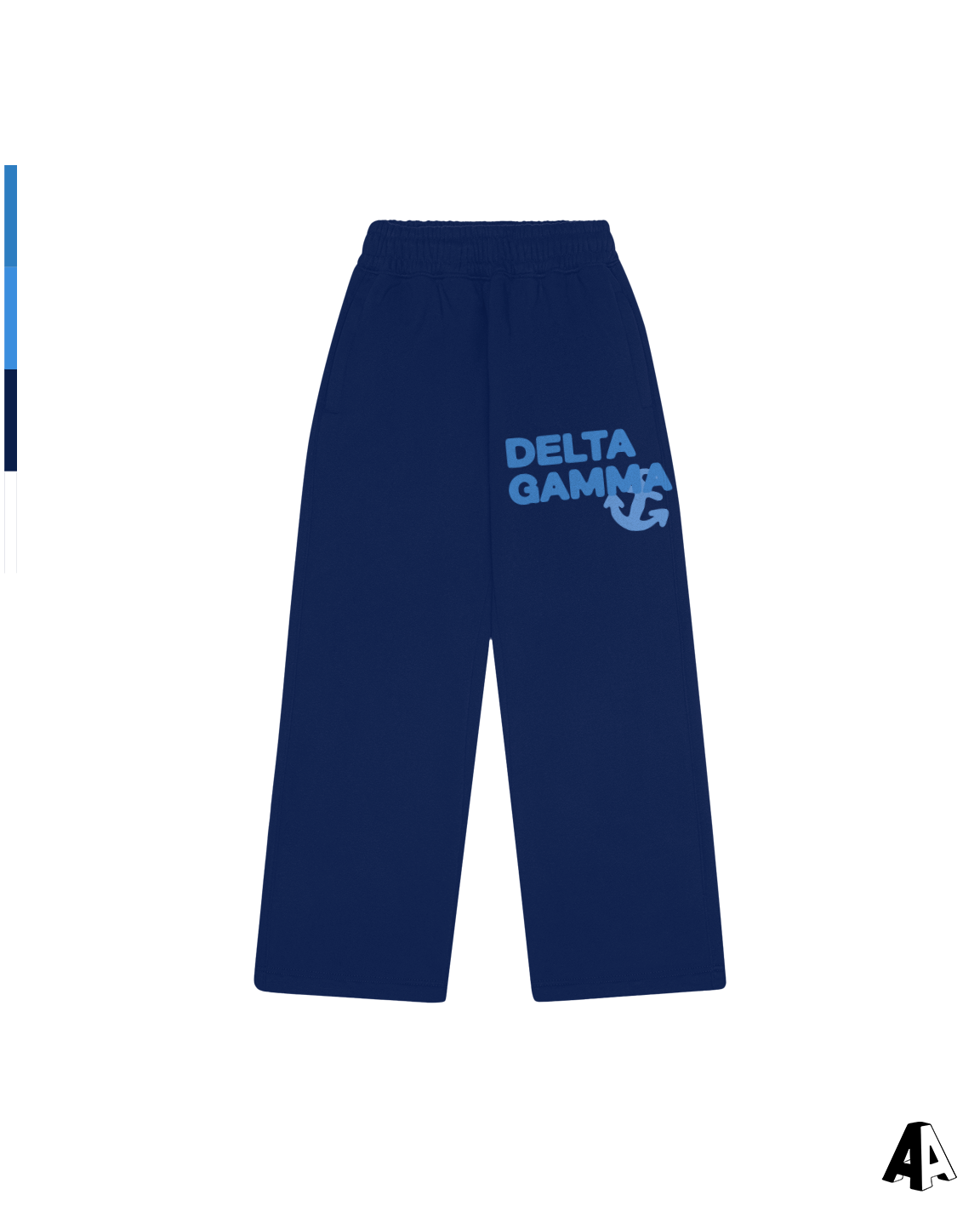 Free Spirit Navy Sweatpants - Delta Gamma - front