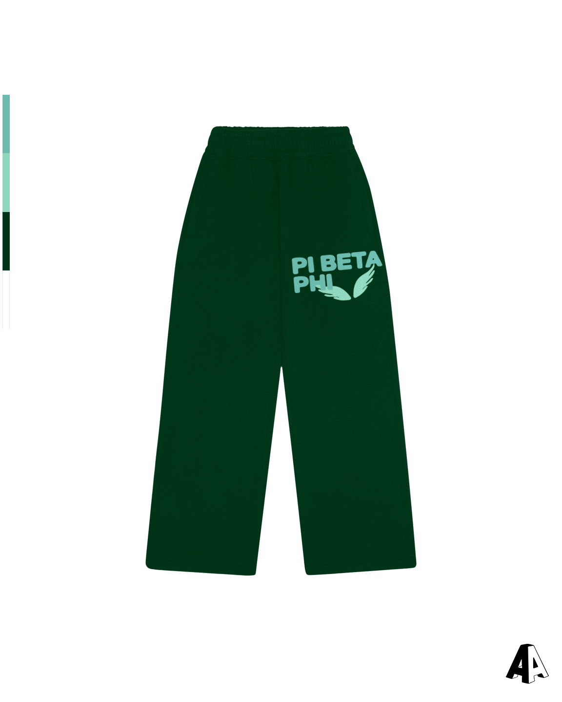 Free Spirit Forest Green Sweatpants - Pi Beta Phi - front