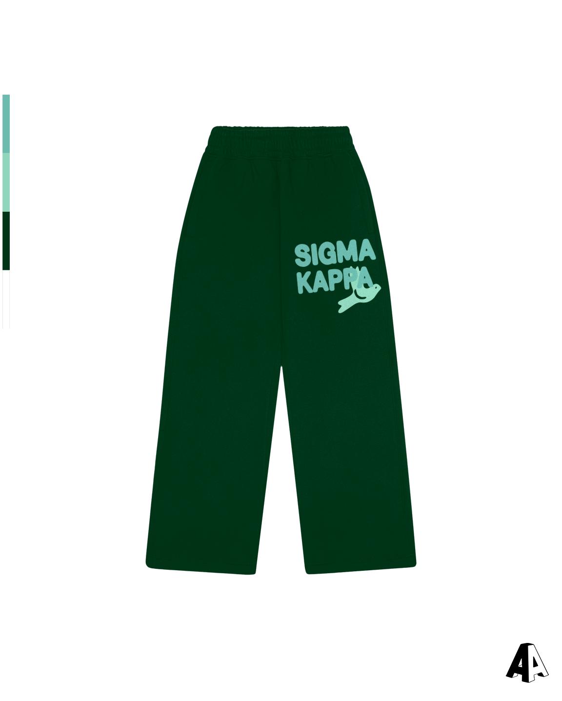 Free Spirit Forest Green Sweatpants - Sigma Kappa - front