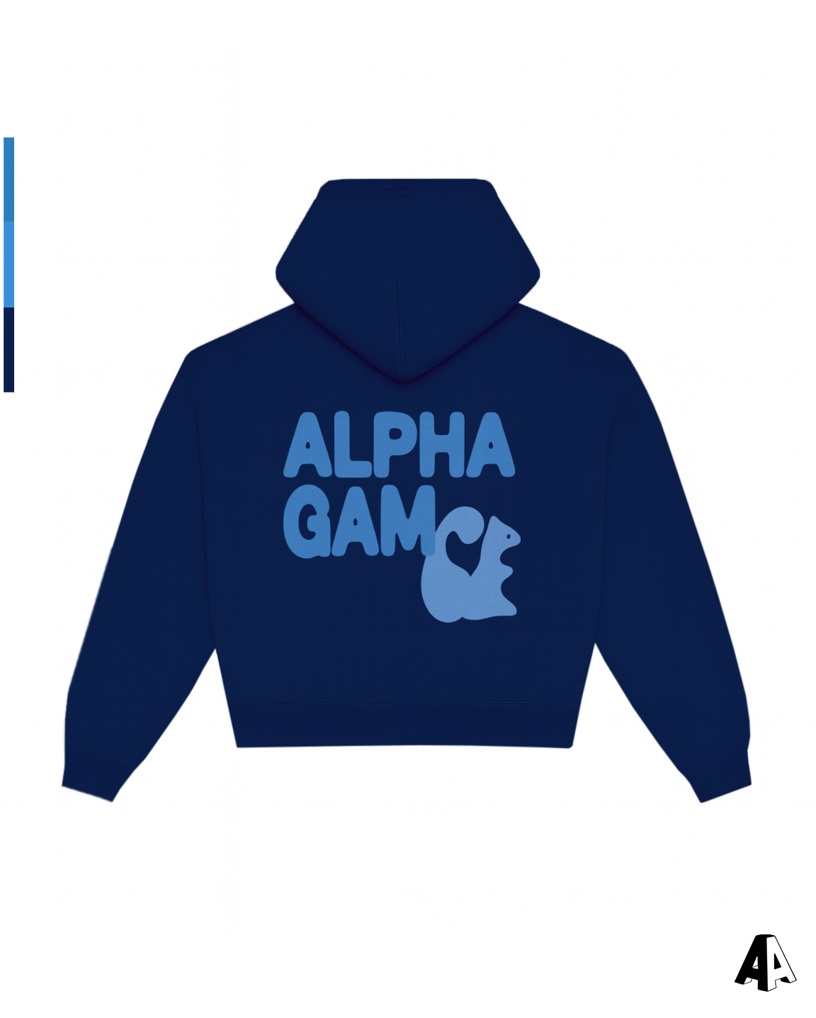 Free Spirit Navy Hoodie - Alpha Gamma Delta - back