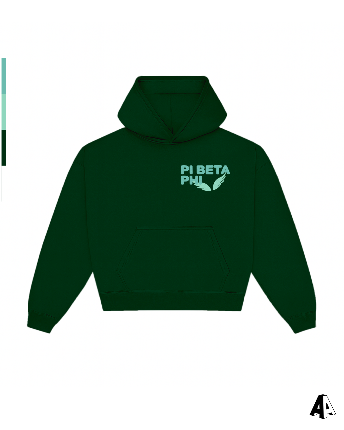 Free Spirit Forest Green Hoodie - Pi Beta Phi - front