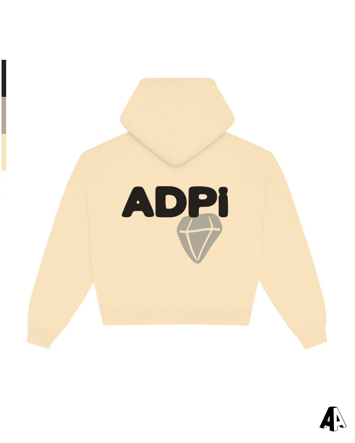 Free Spirit Light Yellow Hoodie - Alpha Delta Pi - back