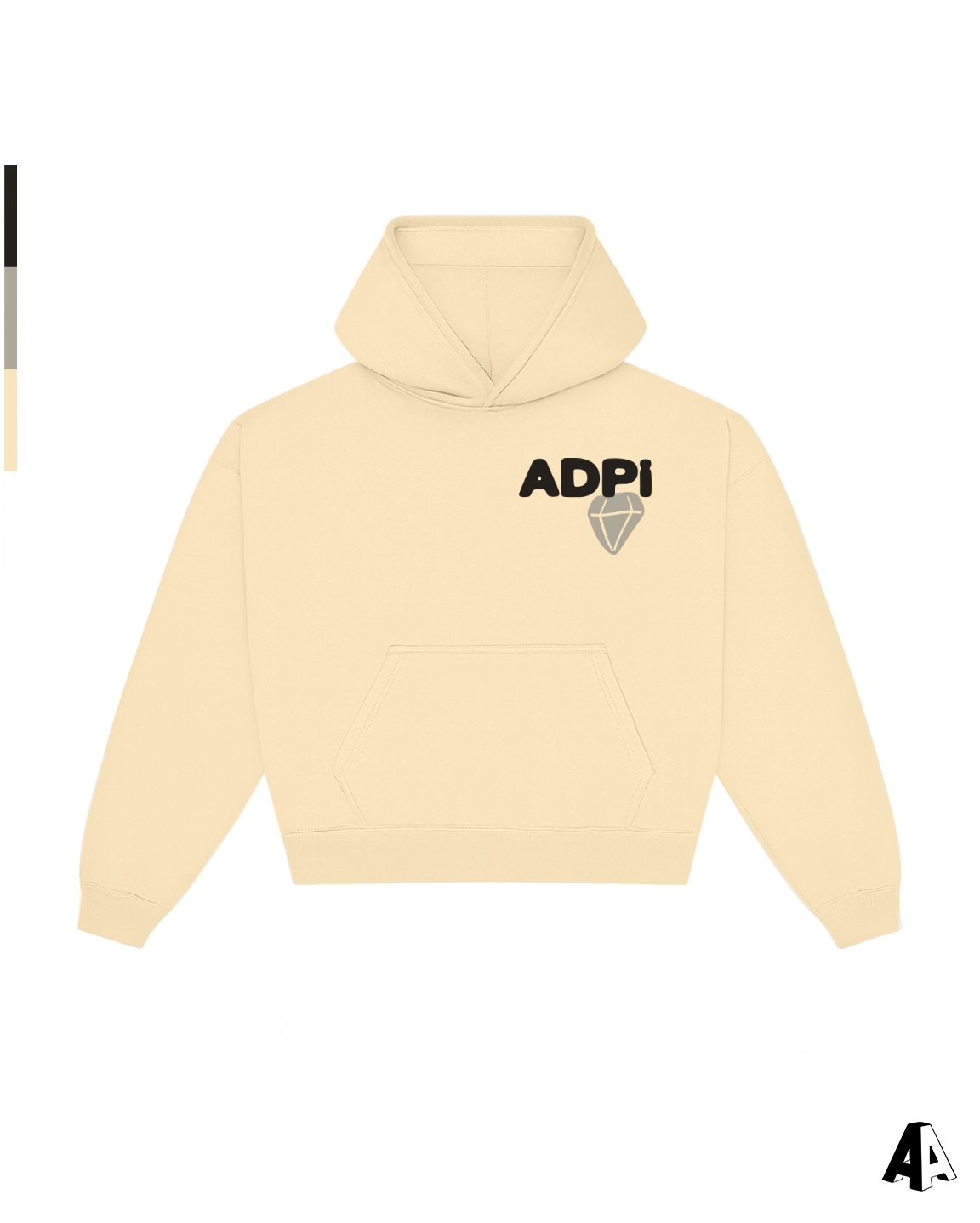Free Spirit Light Yellow Hoodie - Alpha Delta Pi - front