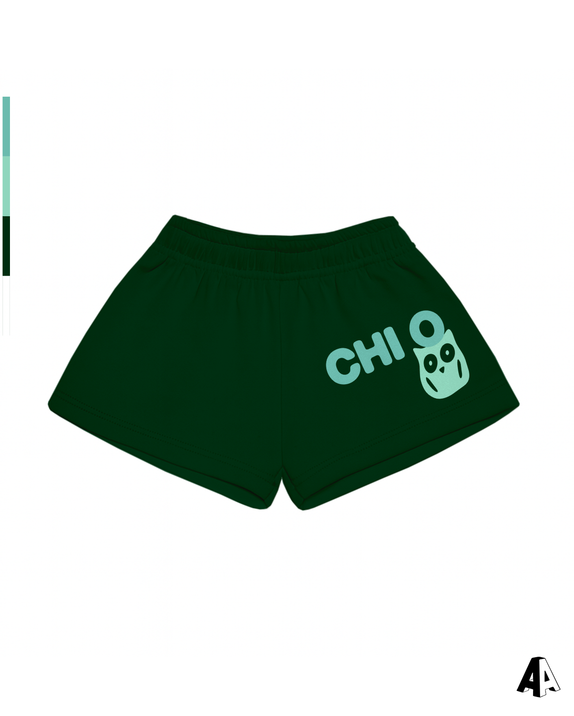 Free Spirit Forest Green Shorts - Chi Omega - front