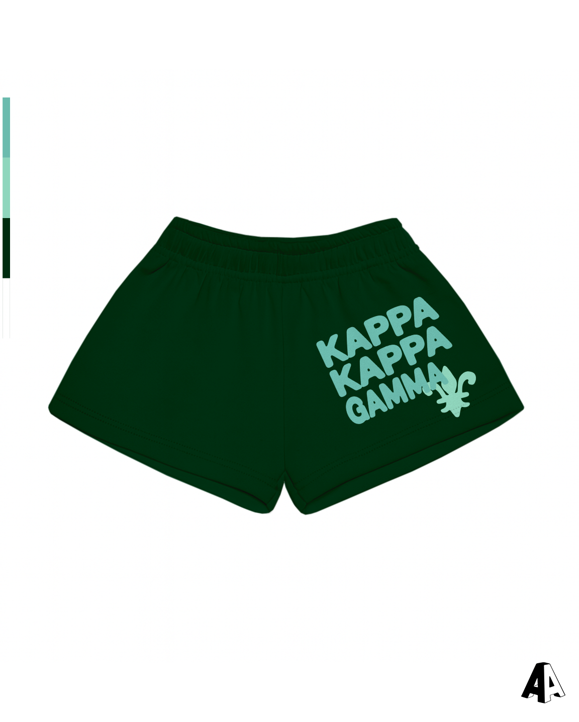 Free Spirit Forest Green Shorts - Kappa Kappa Gamma - front