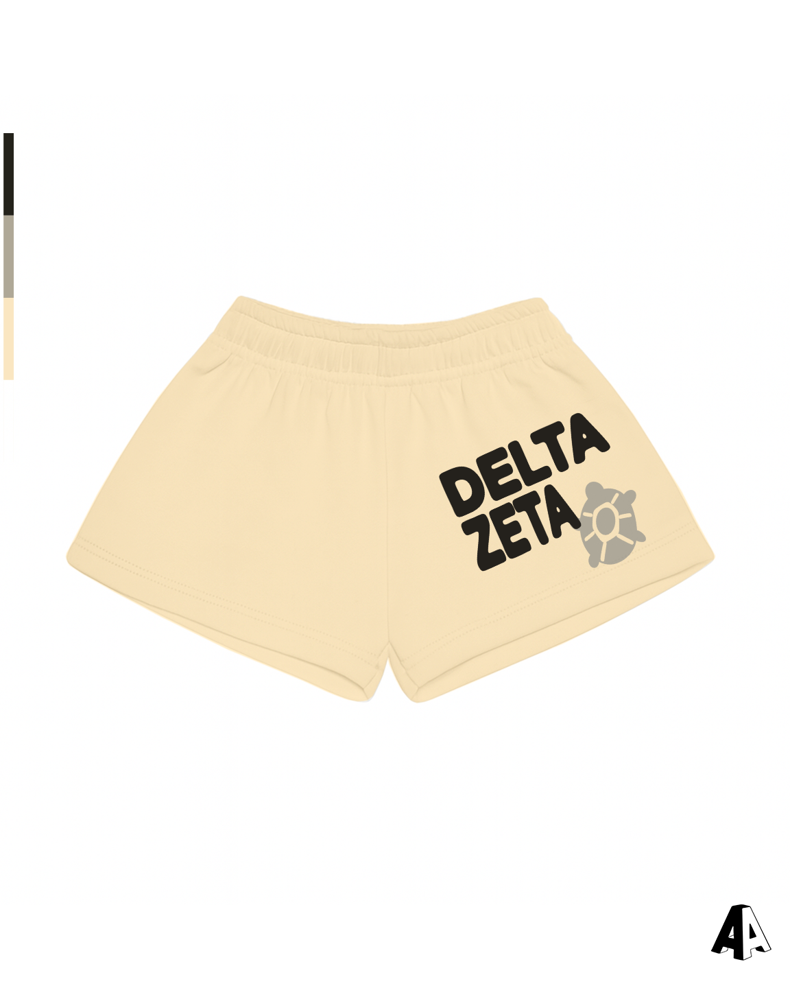 Free Spirit Light Yellow Shorts - Delta Zeta - front
