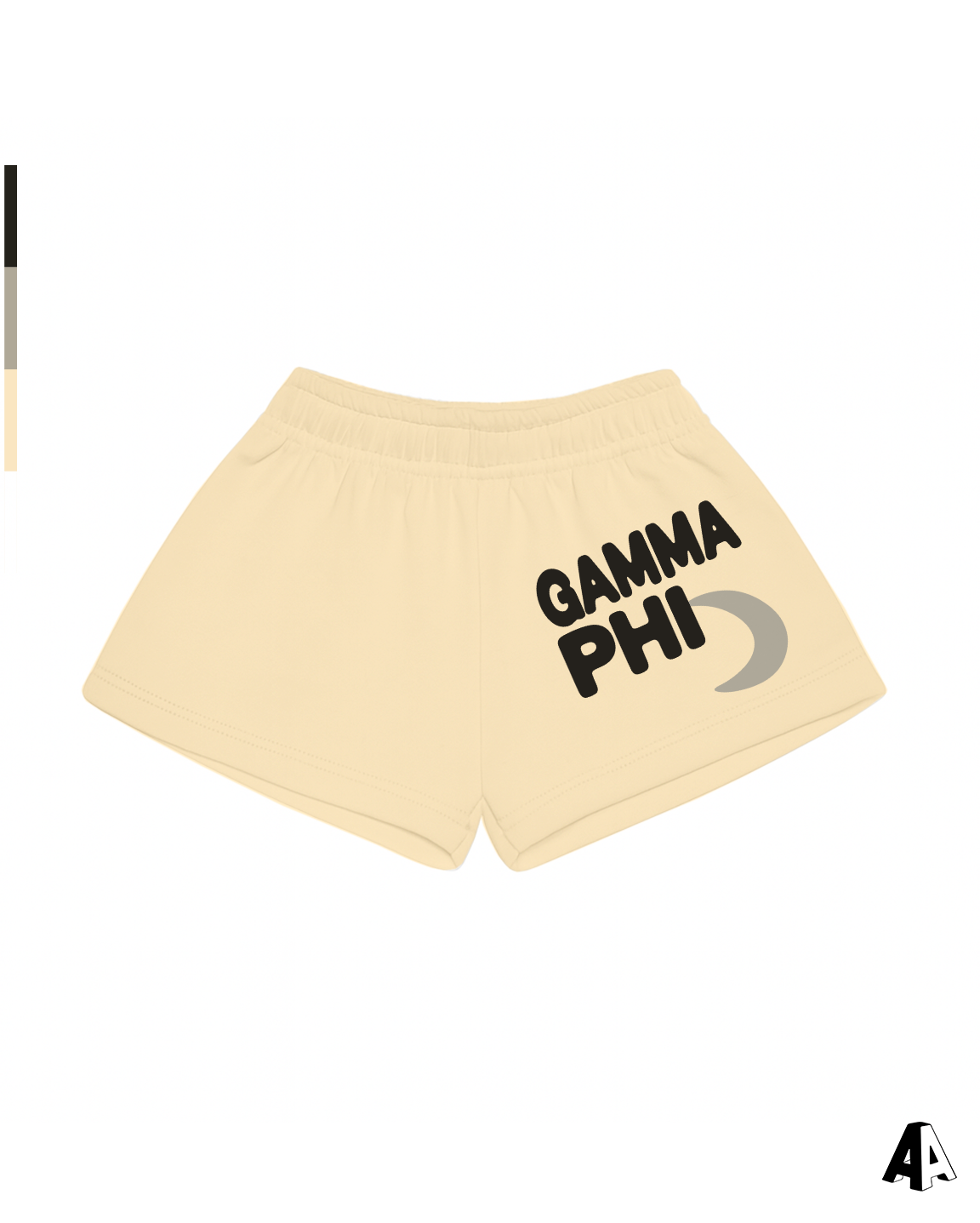 Free Spirit Light Yellow Shorts - Gamma Phi Beta - front